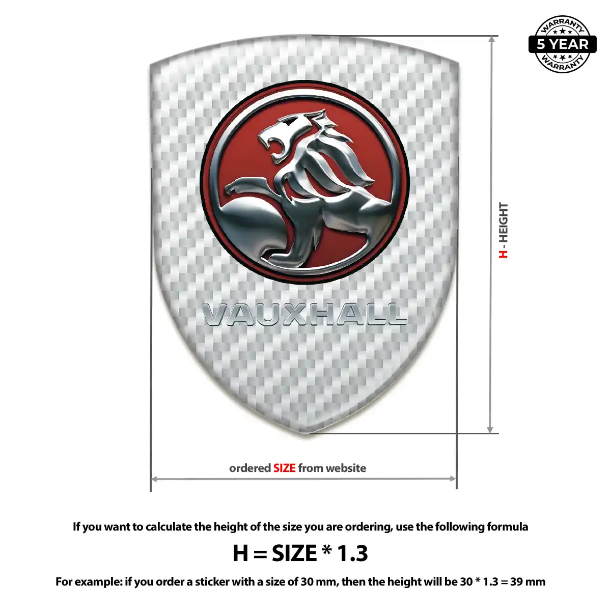 Vauxhall Domed Logo Decal Superior Craft