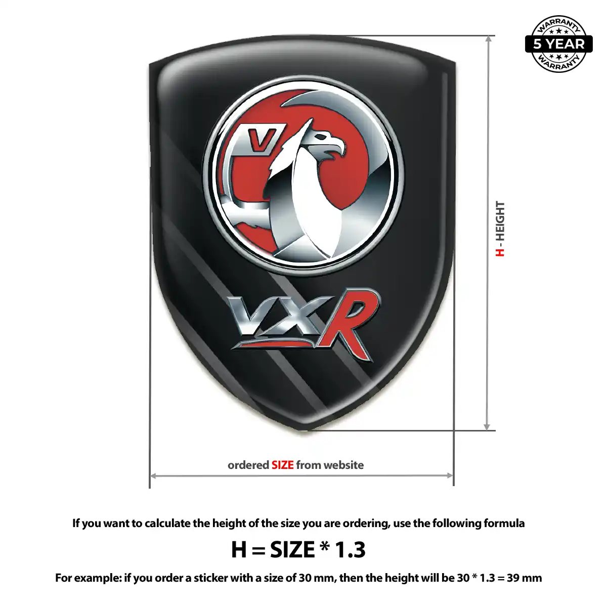 Vauxhall Domed Logo Sticker Cabin Style