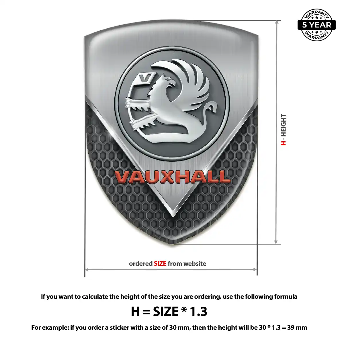Vauxhall Domed Logo Sticker Deluxe Edition