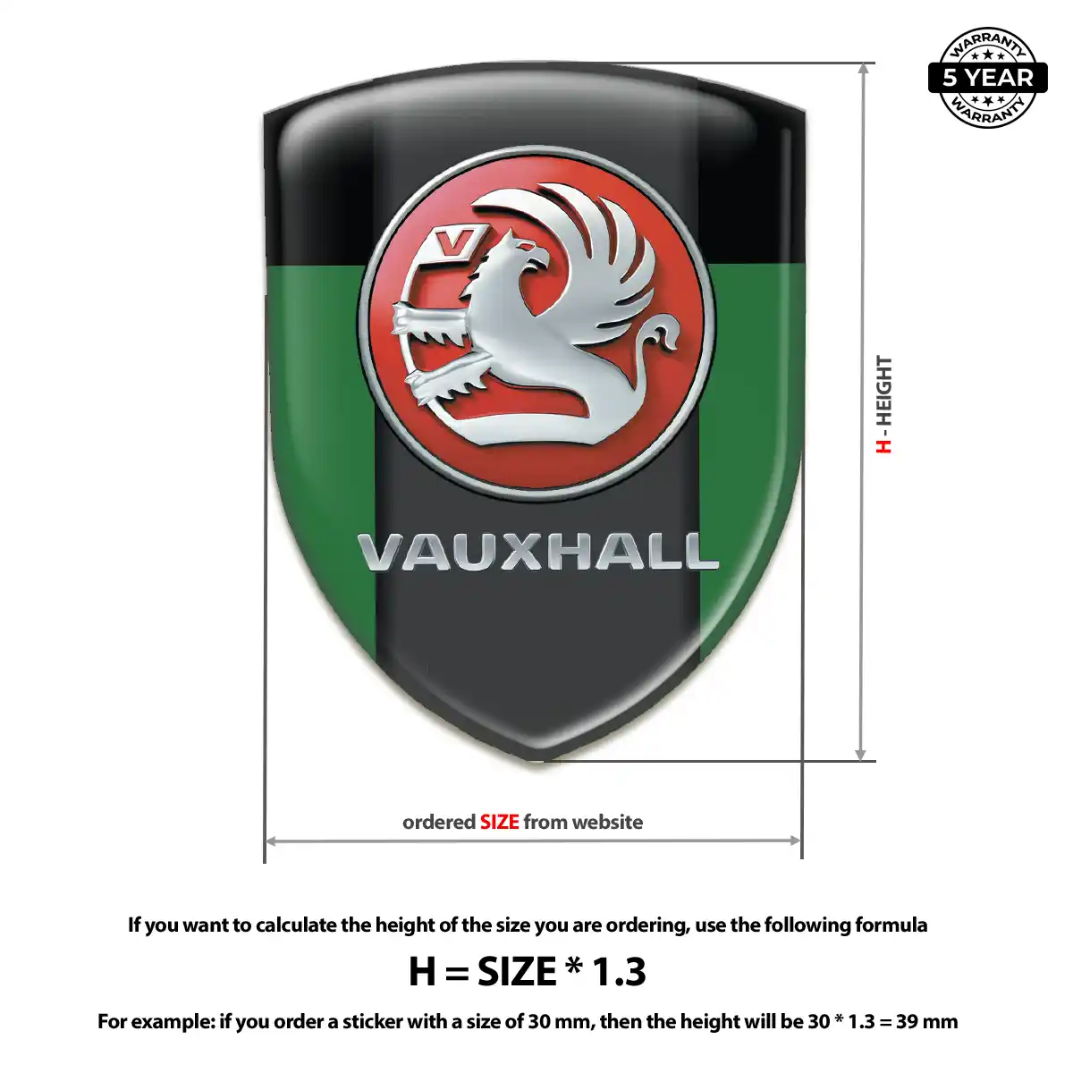 Vauxhall Domed Logo Sticker Elite Finish