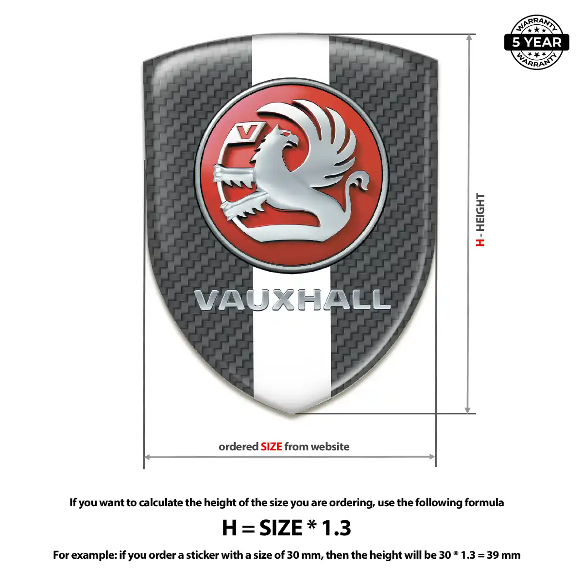 Vauxhall Domed Logo Sticker Interior Elegance