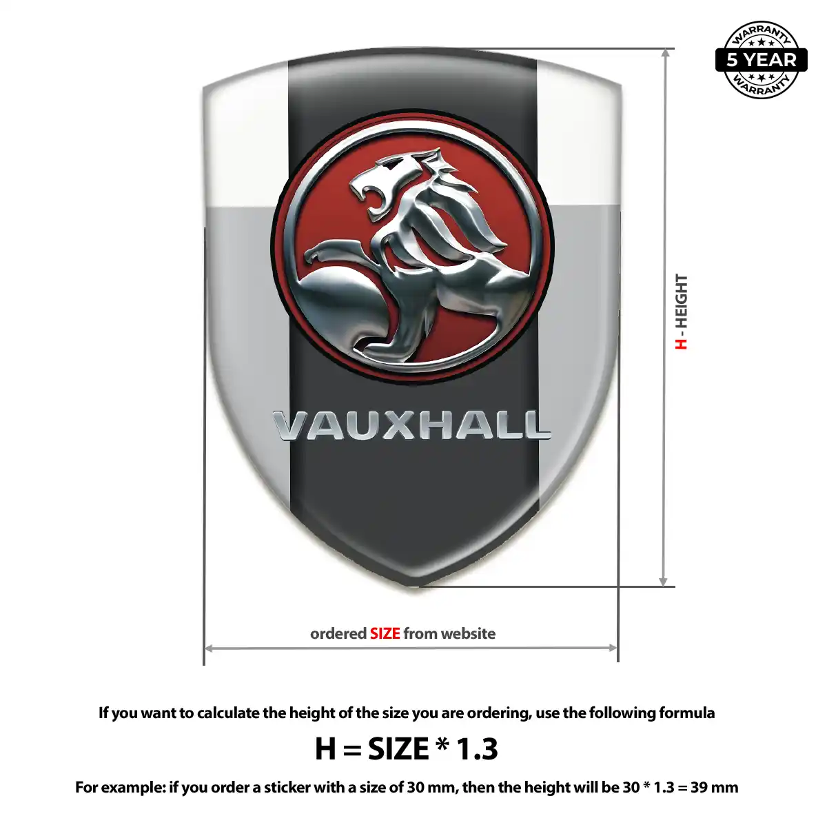 Vauxhall Domed Logo Sticker Interior Luxe