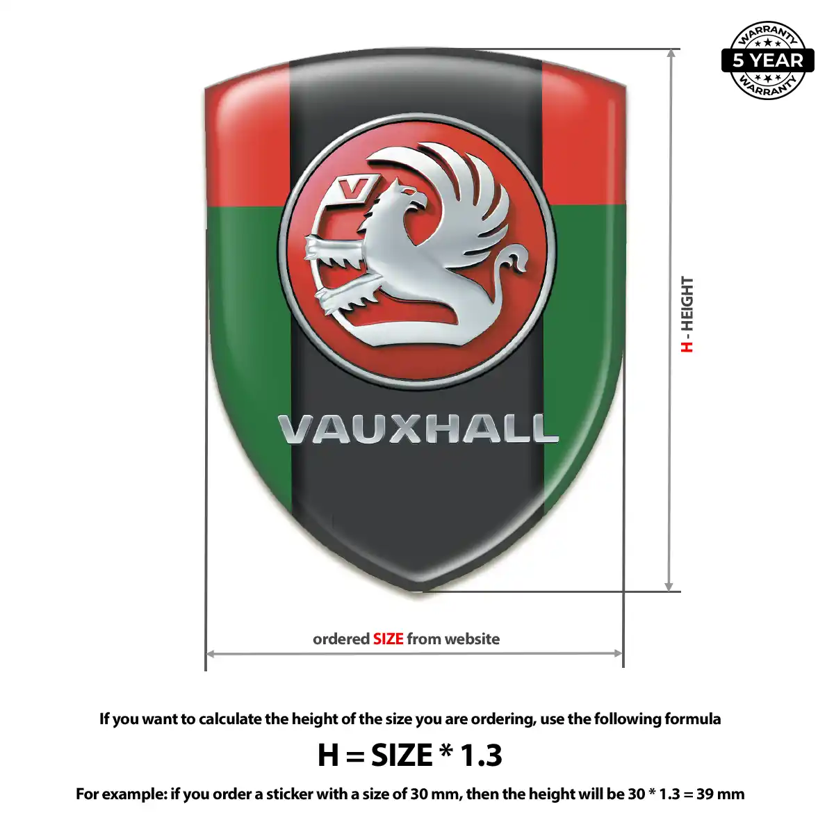 Vauxhall Domed Logo Sticker Outer Style