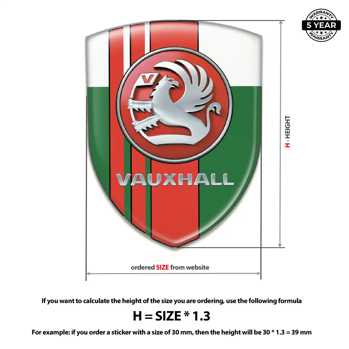Vauxhall Domed Logo Sticker Premium Dome
