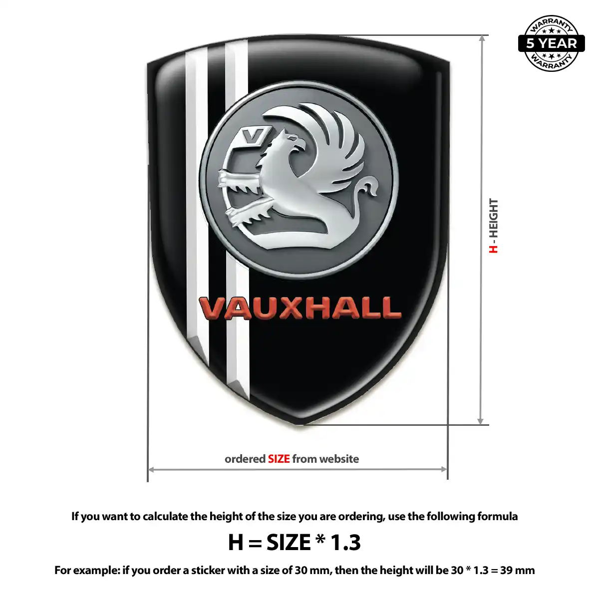 Vauxhall Domed Logo Sticker Prestige Line