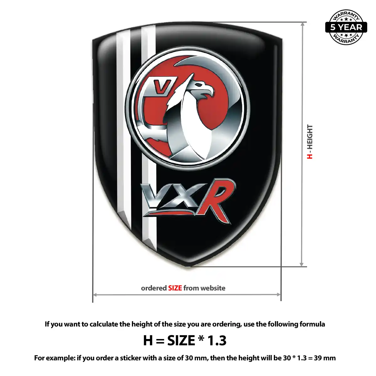 Vauxhall Domed Logo Sticker Prime Quality