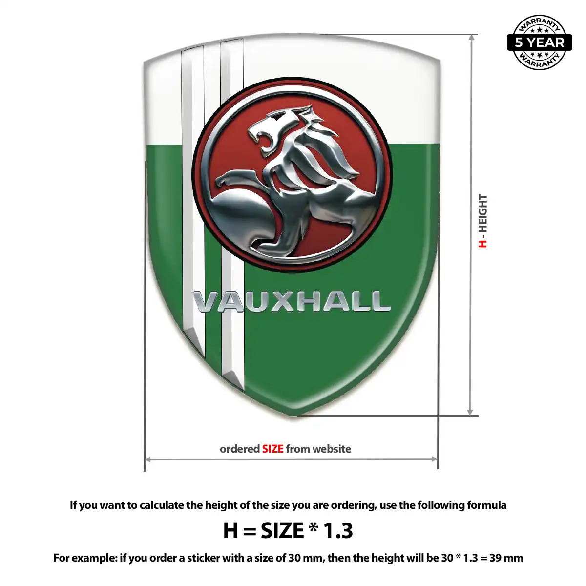 Vauxhall Domed Logo Sticker Refined Design