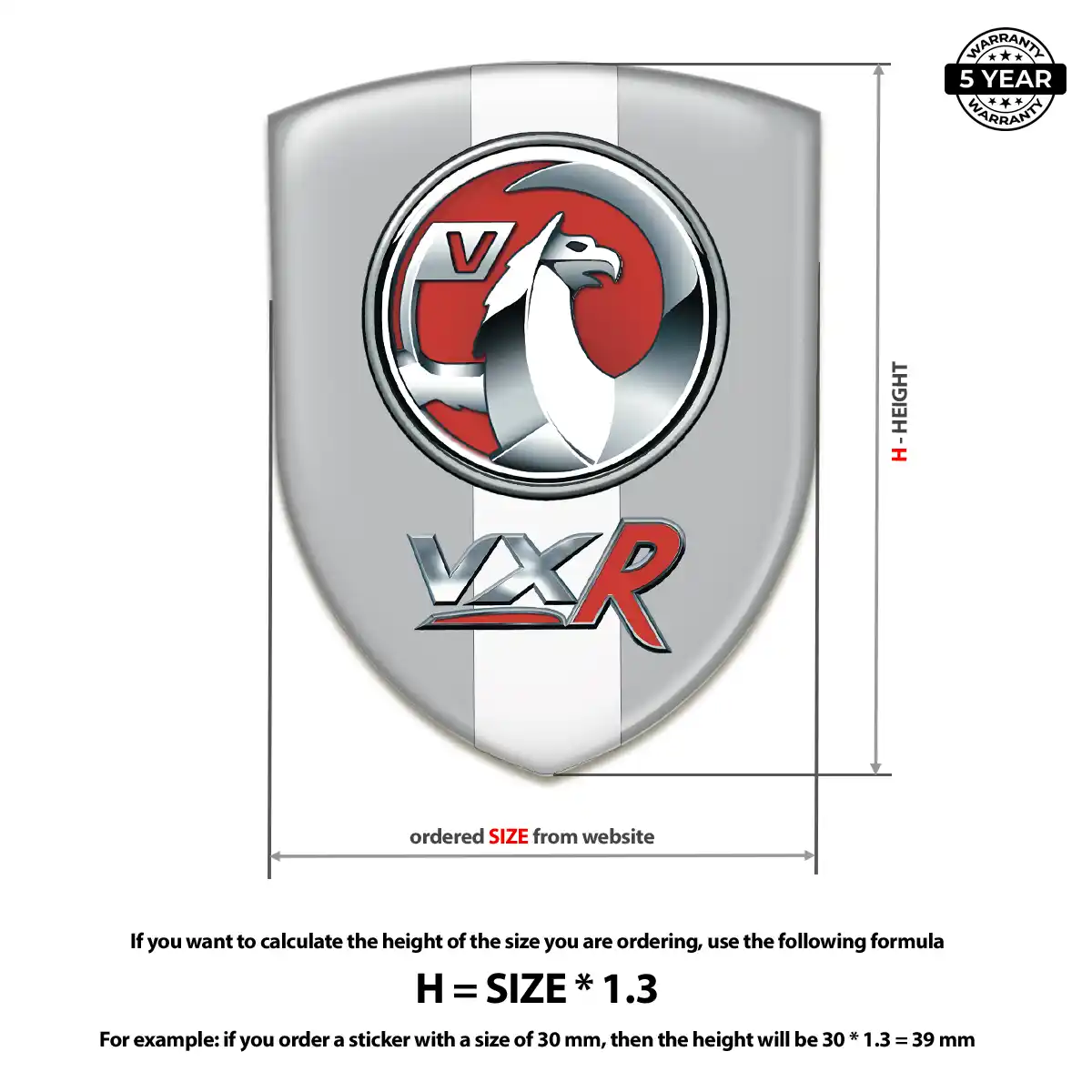 Vauxhall Domed Logo Sticker Resin Elite