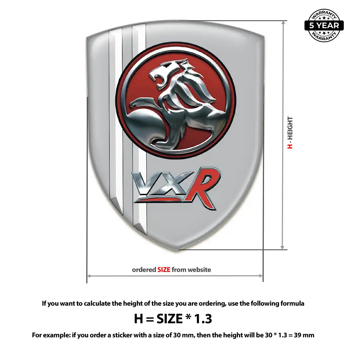Vauxhall Domed Logo Sticker Resin Luxe