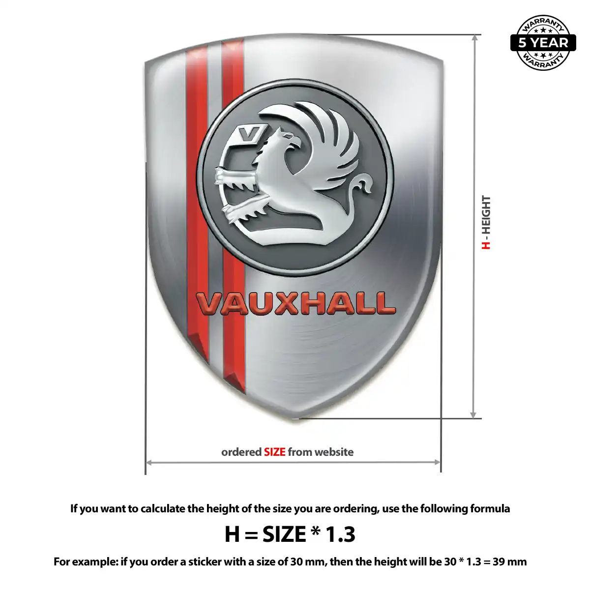 Vauxhall Domed Logo Sticker Superior Craft