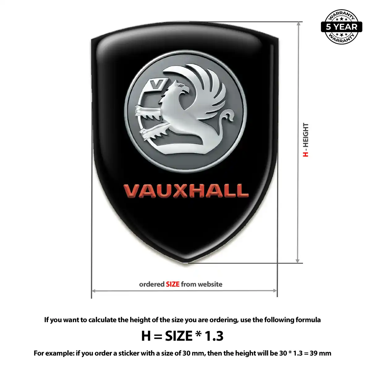 Vauxhall Emblem Badge Logo Premium Dome