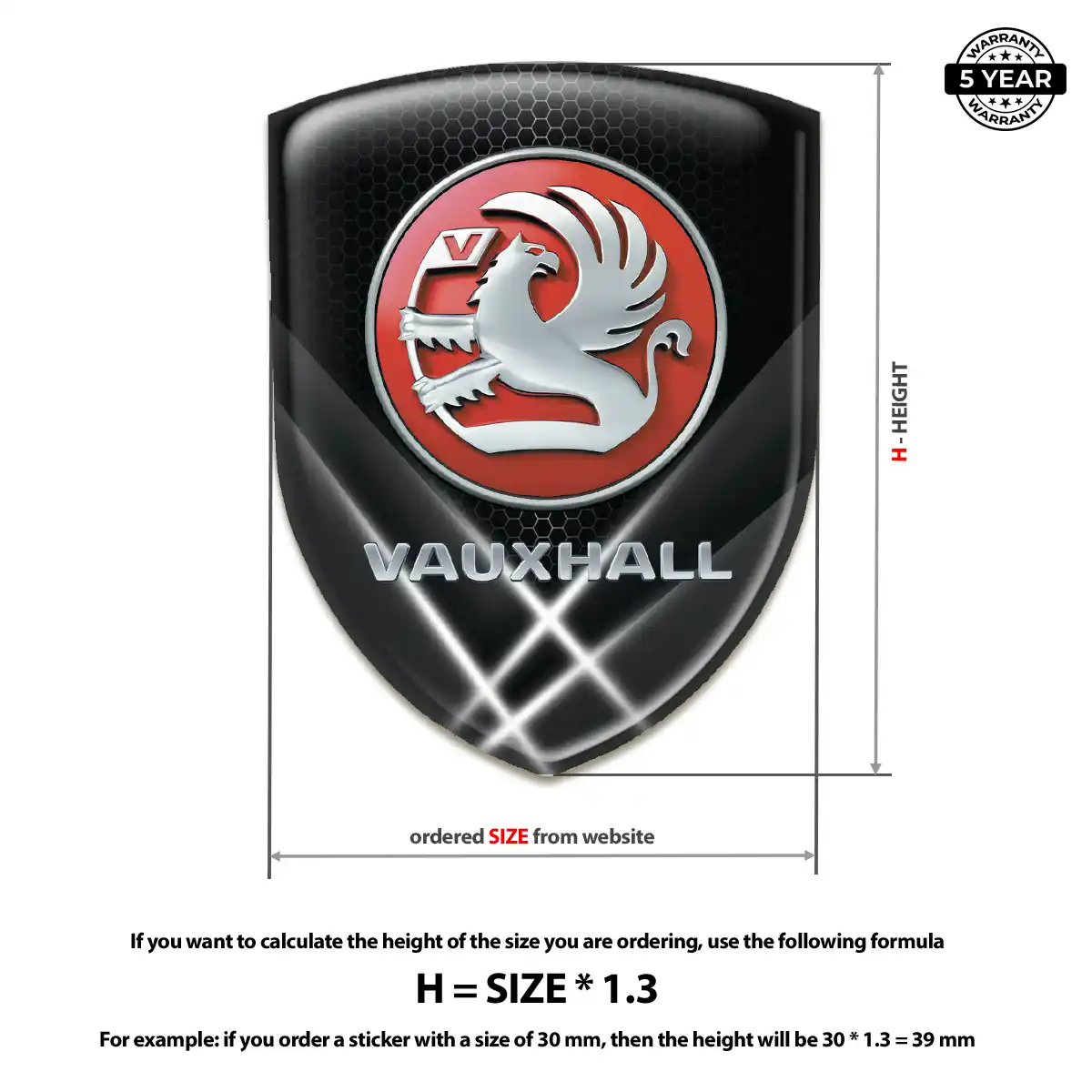 Vauxhall Emblem Badge Logo Resin Luxe