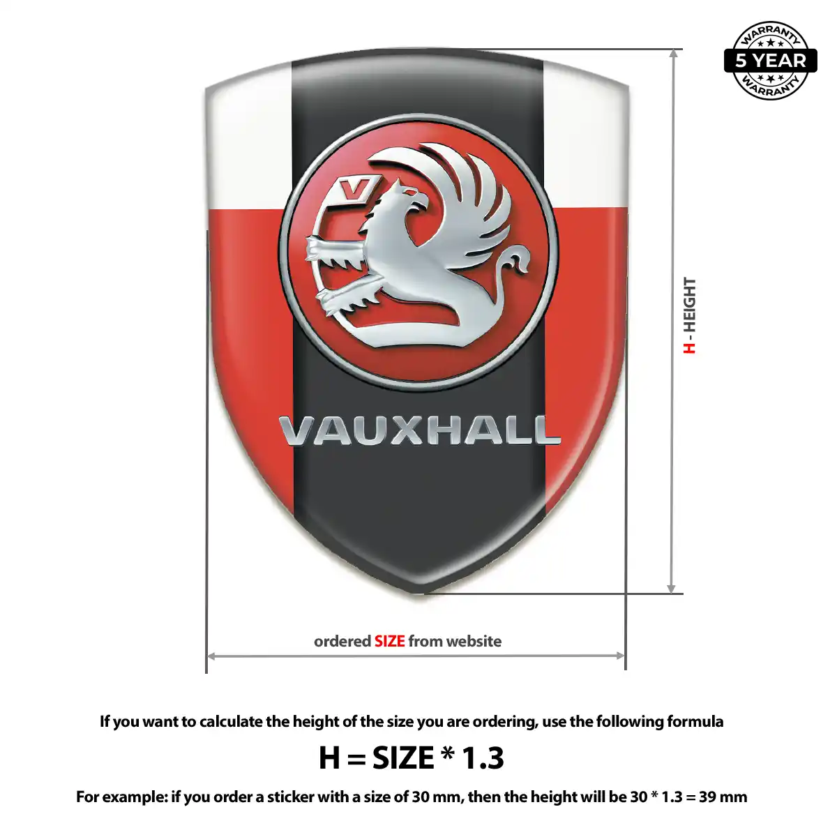 Vauxhall Emblem Badge Premium Dome