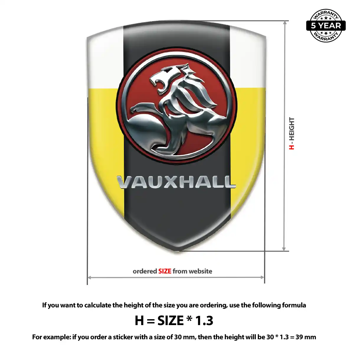 Vauxhall Emblem Crest Premium Dome