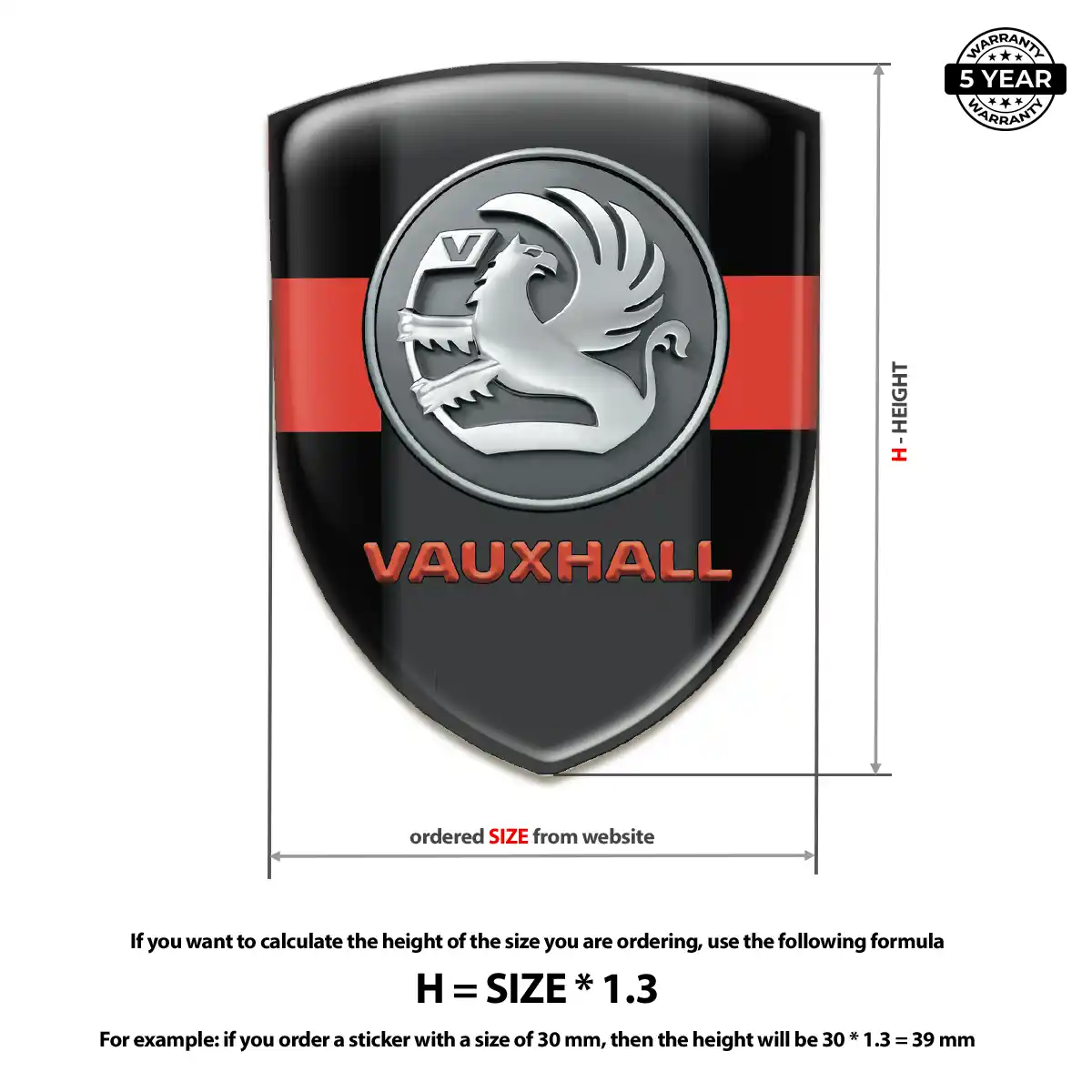 Vauxhall Emblem Domed Badge Cabin Style