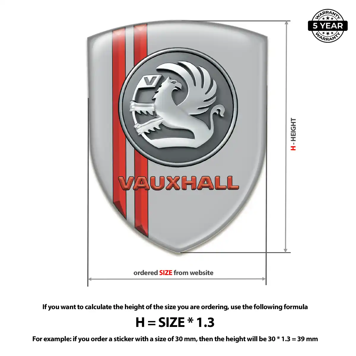 Vauxhall Emblem Domed Badge Elite Finish
