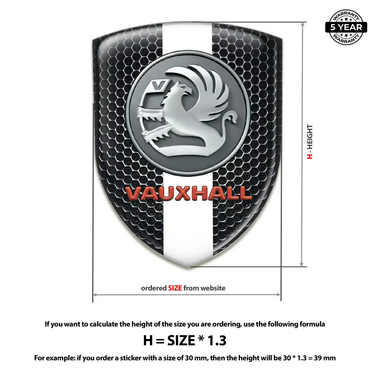 Vauxhall Emblem Domed Badge Exterior Luxe