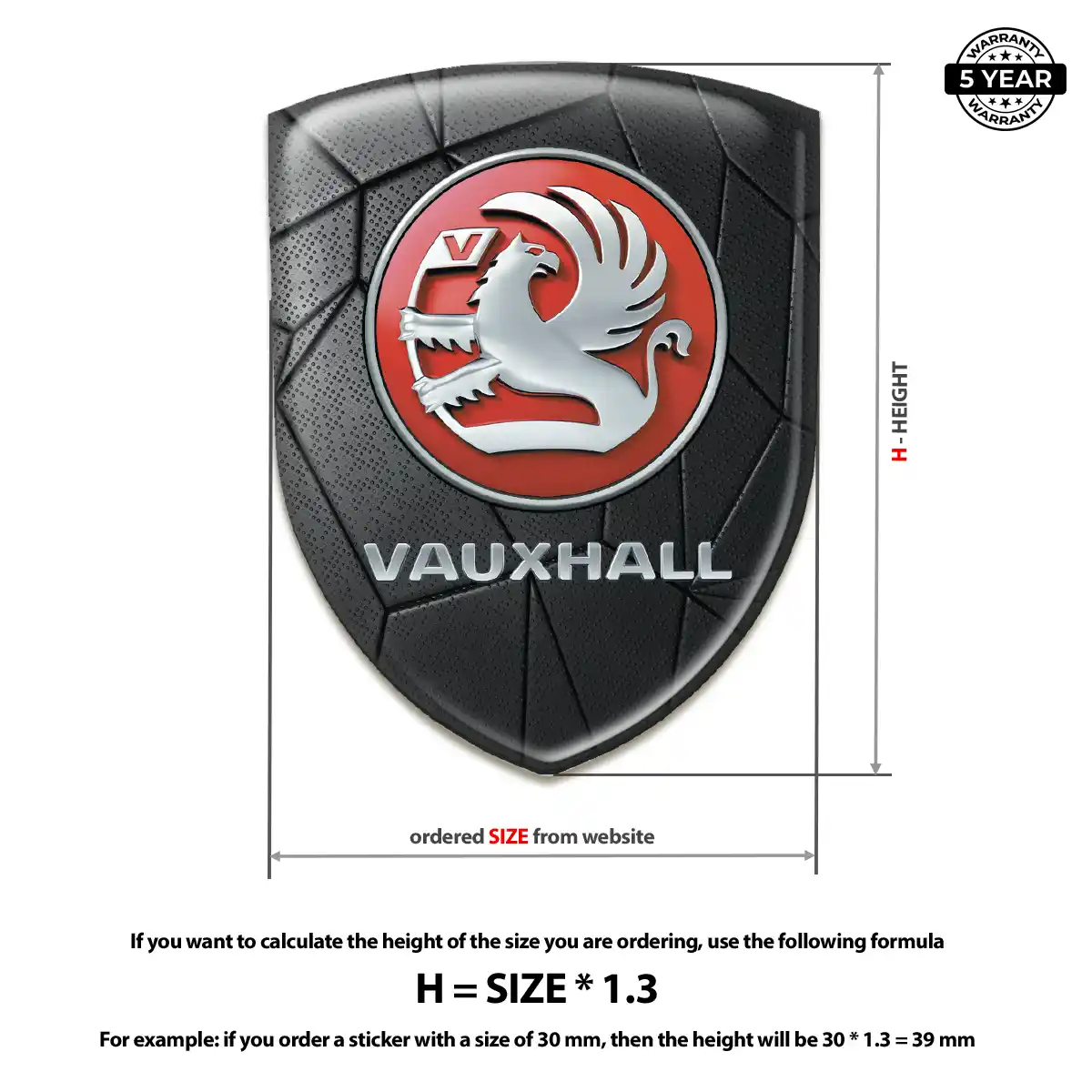 Vauxhall Emblem Domed Badge Noble Edition
