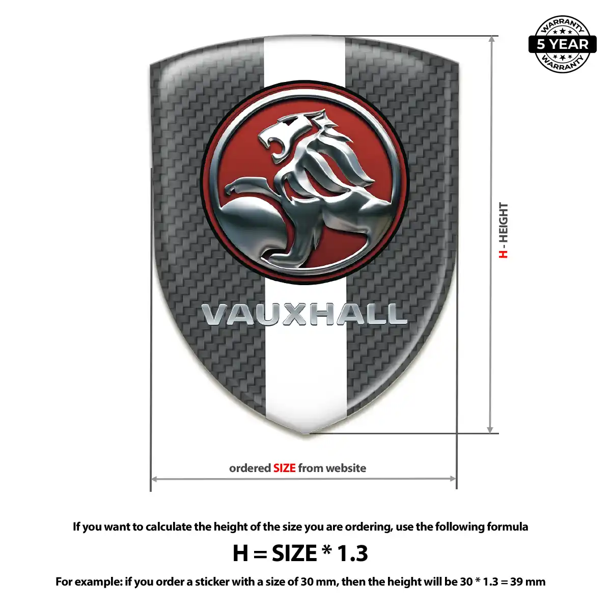 Vauxhall Emblem Domed Badge Prestige Line