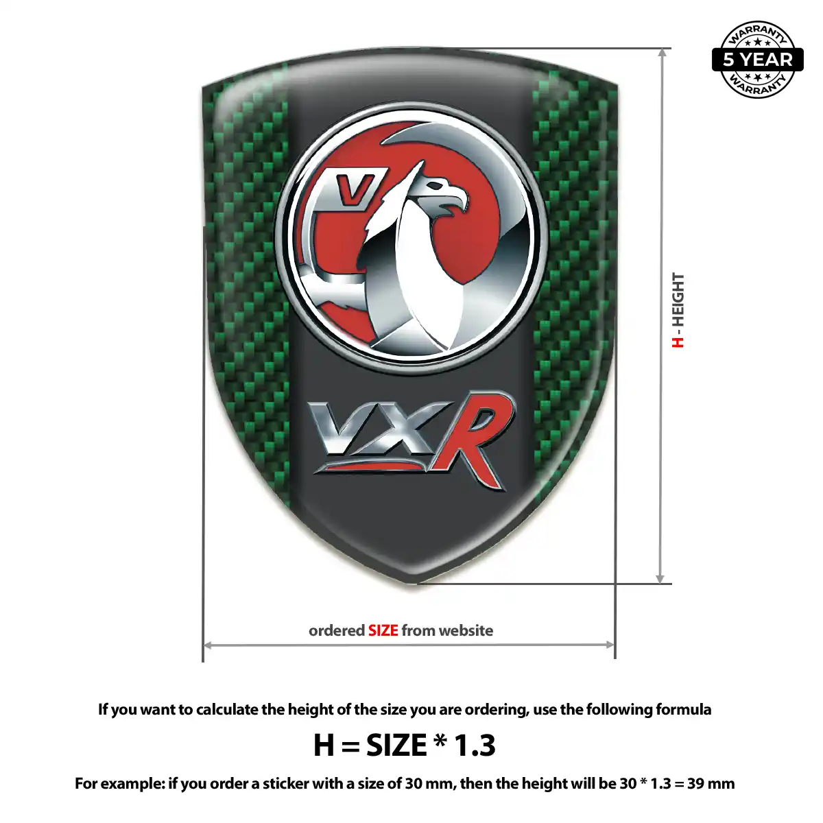 Vauxhall Emblem Domed Badge Resin Elite