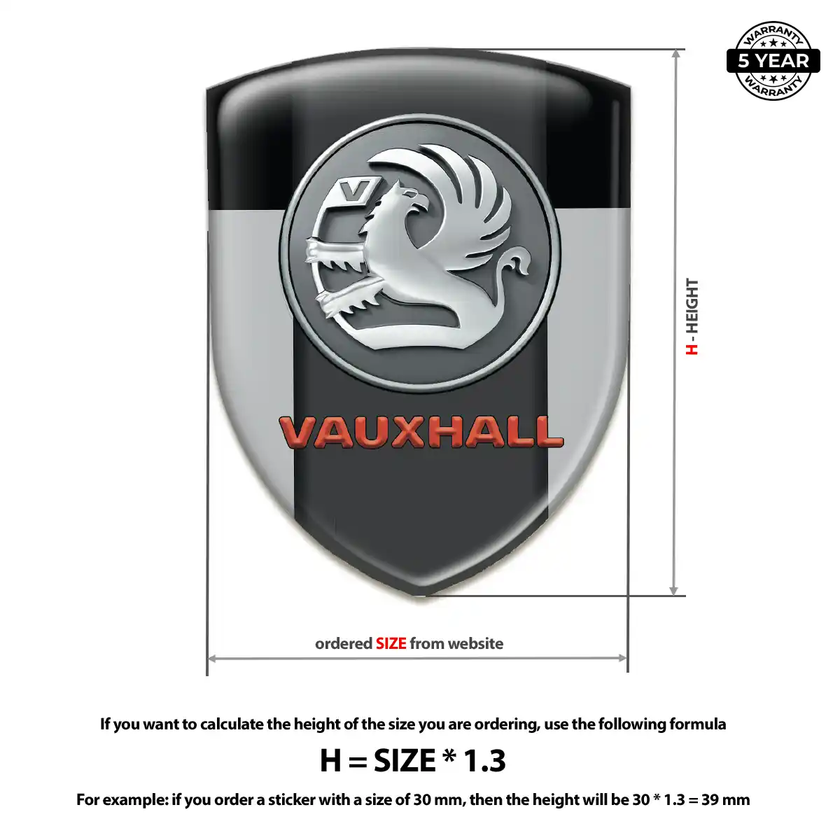 Vauxhall Emblem Domed Badge Resin Luxe