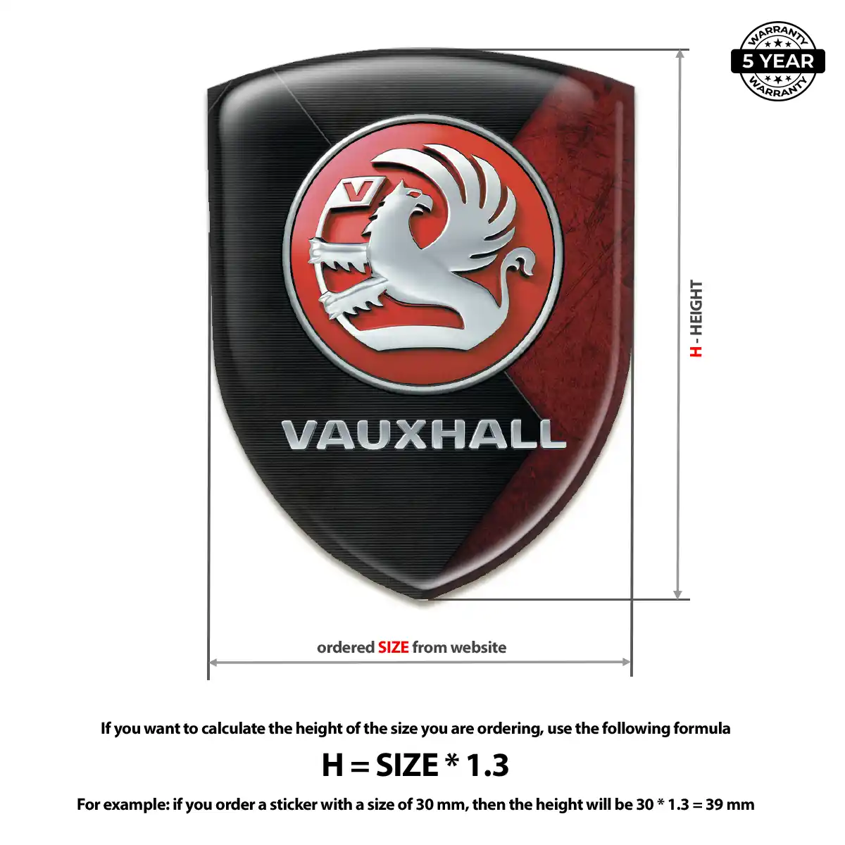 Vauxhall Emblem Domed Badge Signature Grade