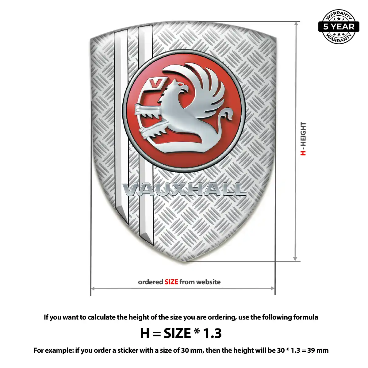 Vauxhall Emblem Domed Badge Sleek Style