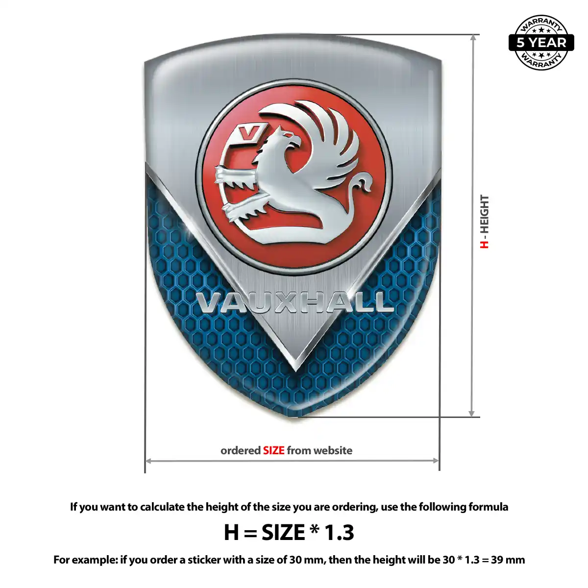 Vauxhall Emblem Domed Badge Superior Craft