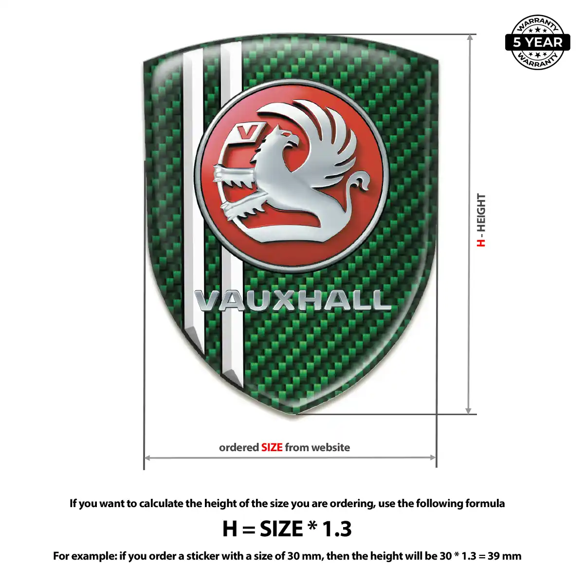 Vauxhall Emblem Shield Premium Dome