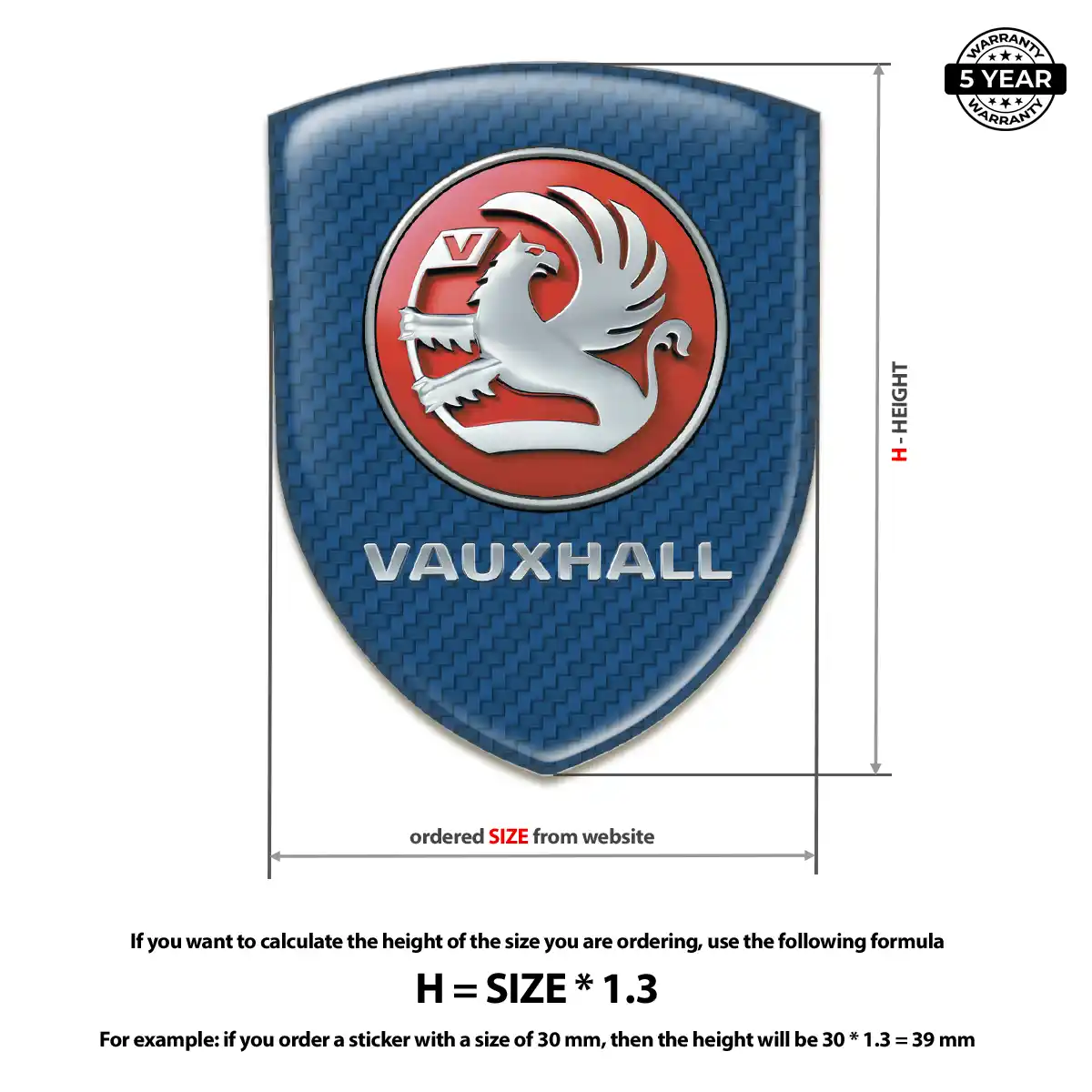 Vauxhall Epoxy Domed Sticker Cabin Style
