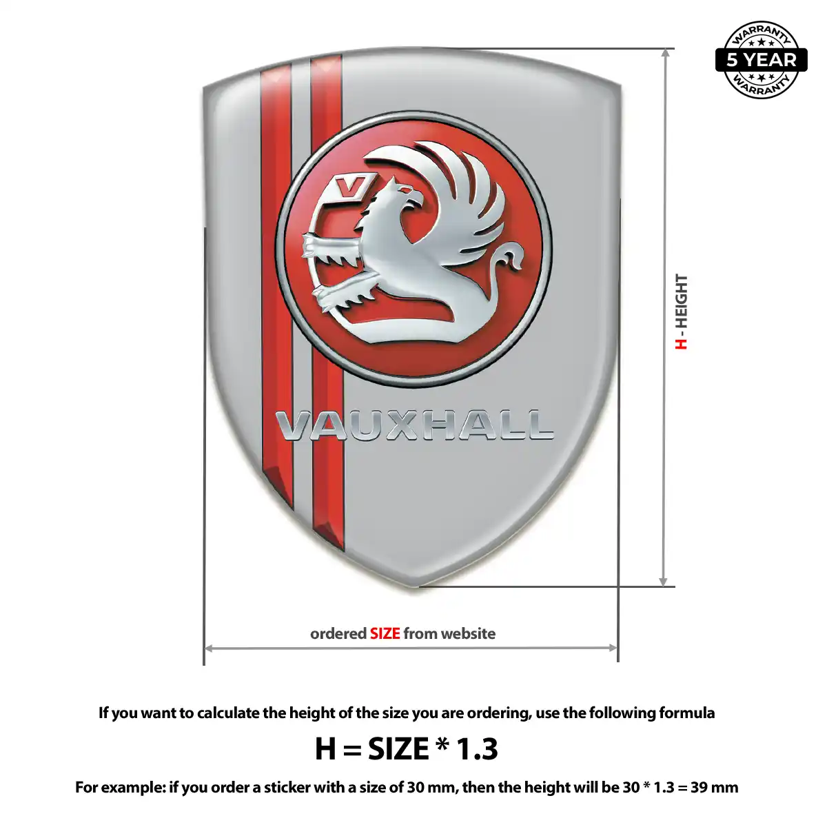 Vauxhall Epoxy Domed Sticker Elite Finish