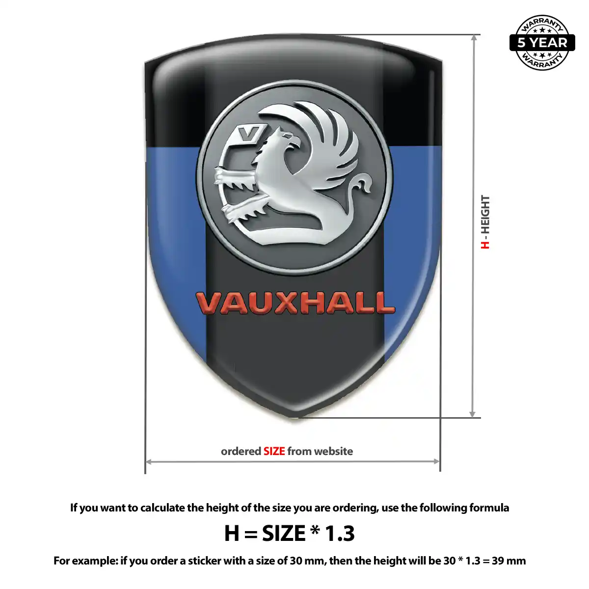 Vauxhall Epoxy Domed Sticker Exclusive Series