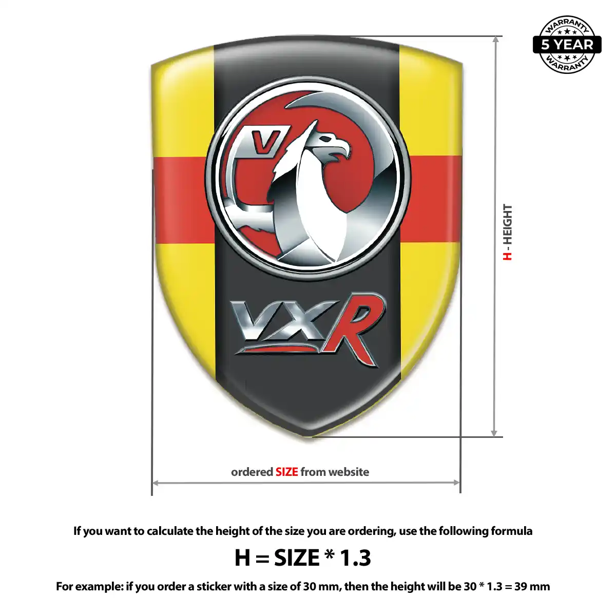 Vauxhall Epoxy Domed Sticker Interior Elegance