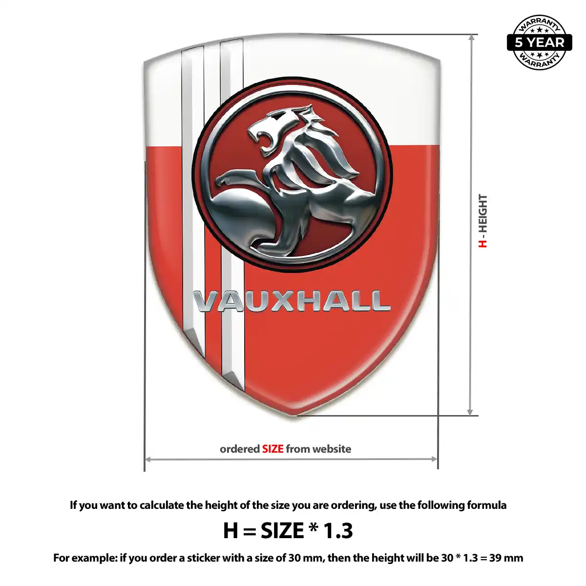 Vauxhall Epoxy Domed Sticker Opulent Line