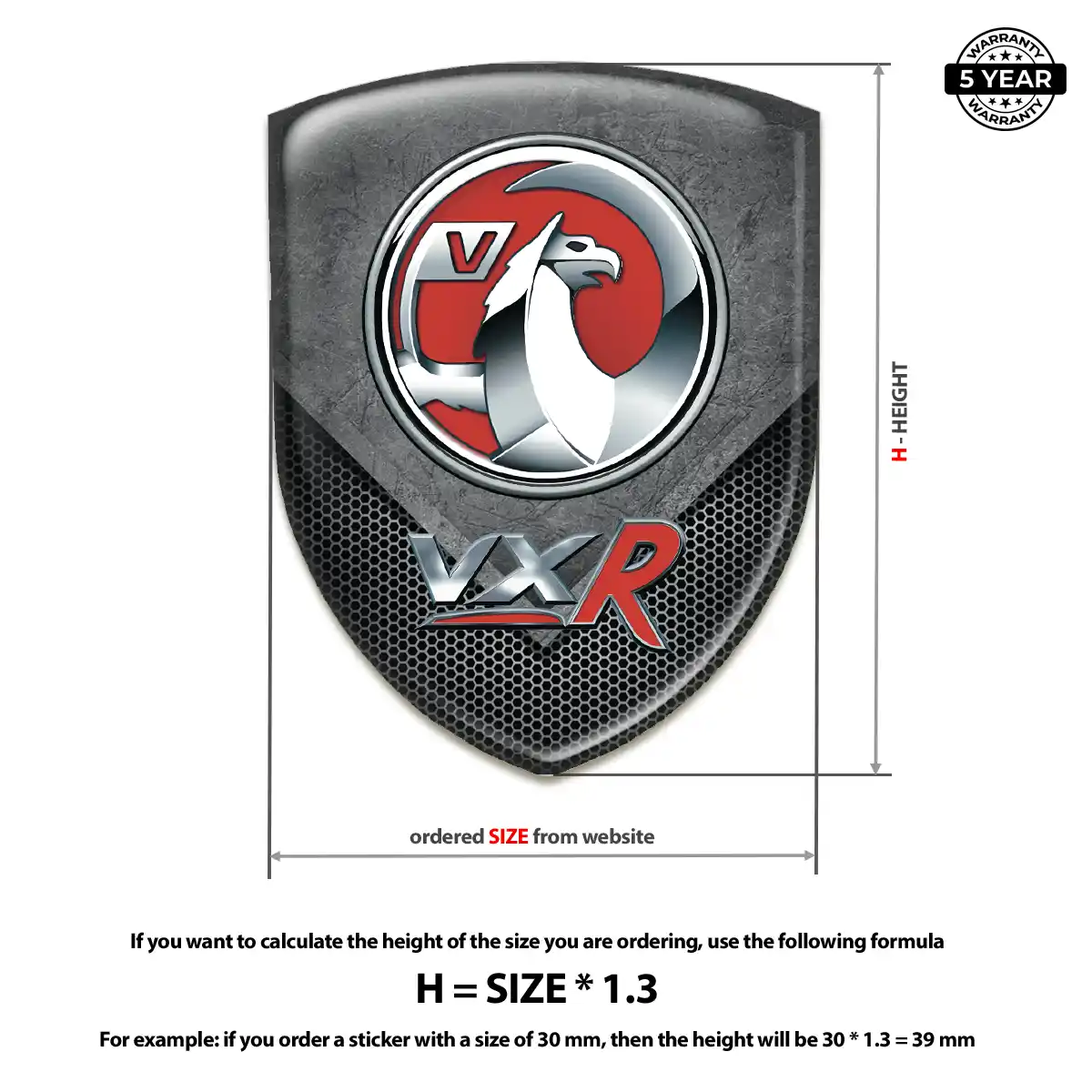Vauxhall Epoxy Domed Sticker Outer Style