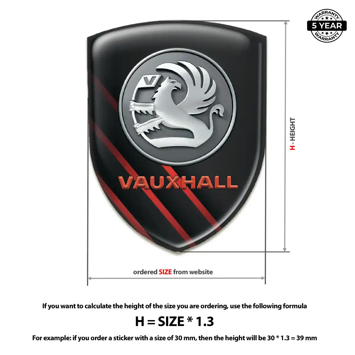 Vauxhall Epoxy Domed Sticker Premium Dome