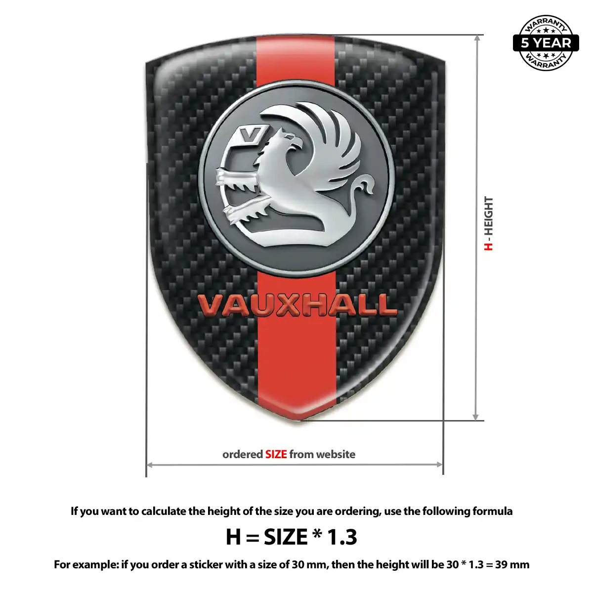 Vauxhall Epoxy Domed Sticker Prestige Line