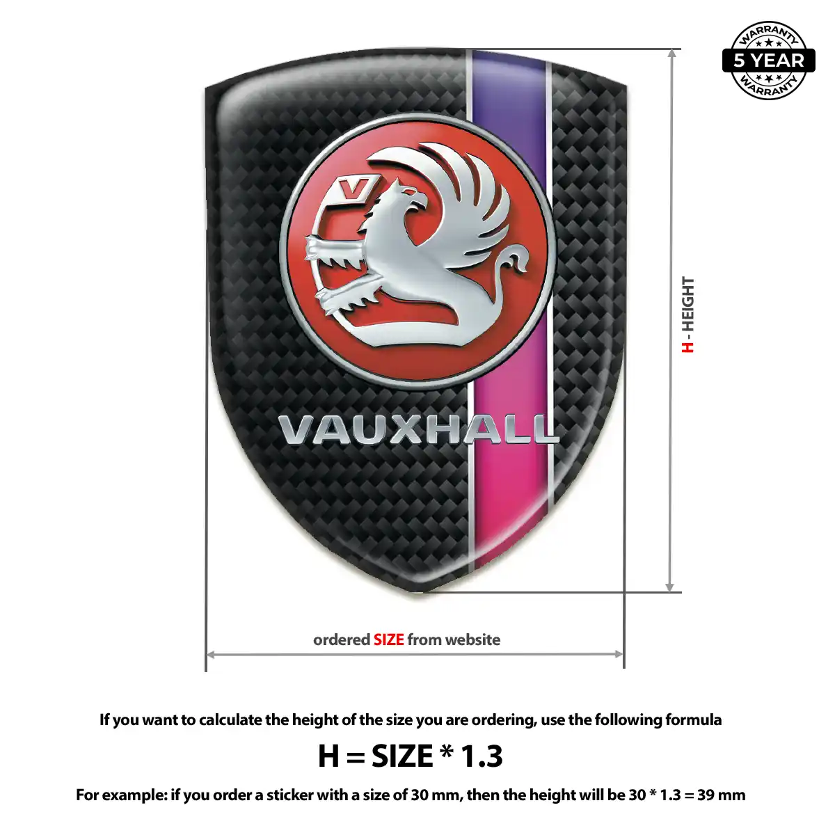 Vauxhall Epoxy Domed Sticker Resin Elite
