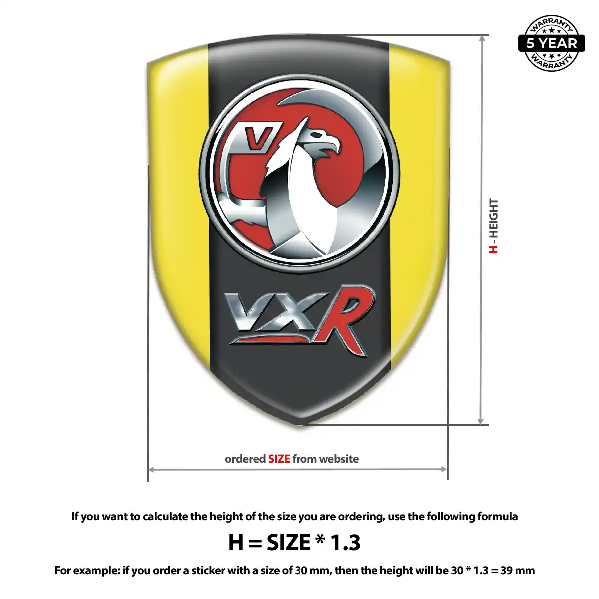 Vauxhall Epoxy Domed Sticker Sleek Style