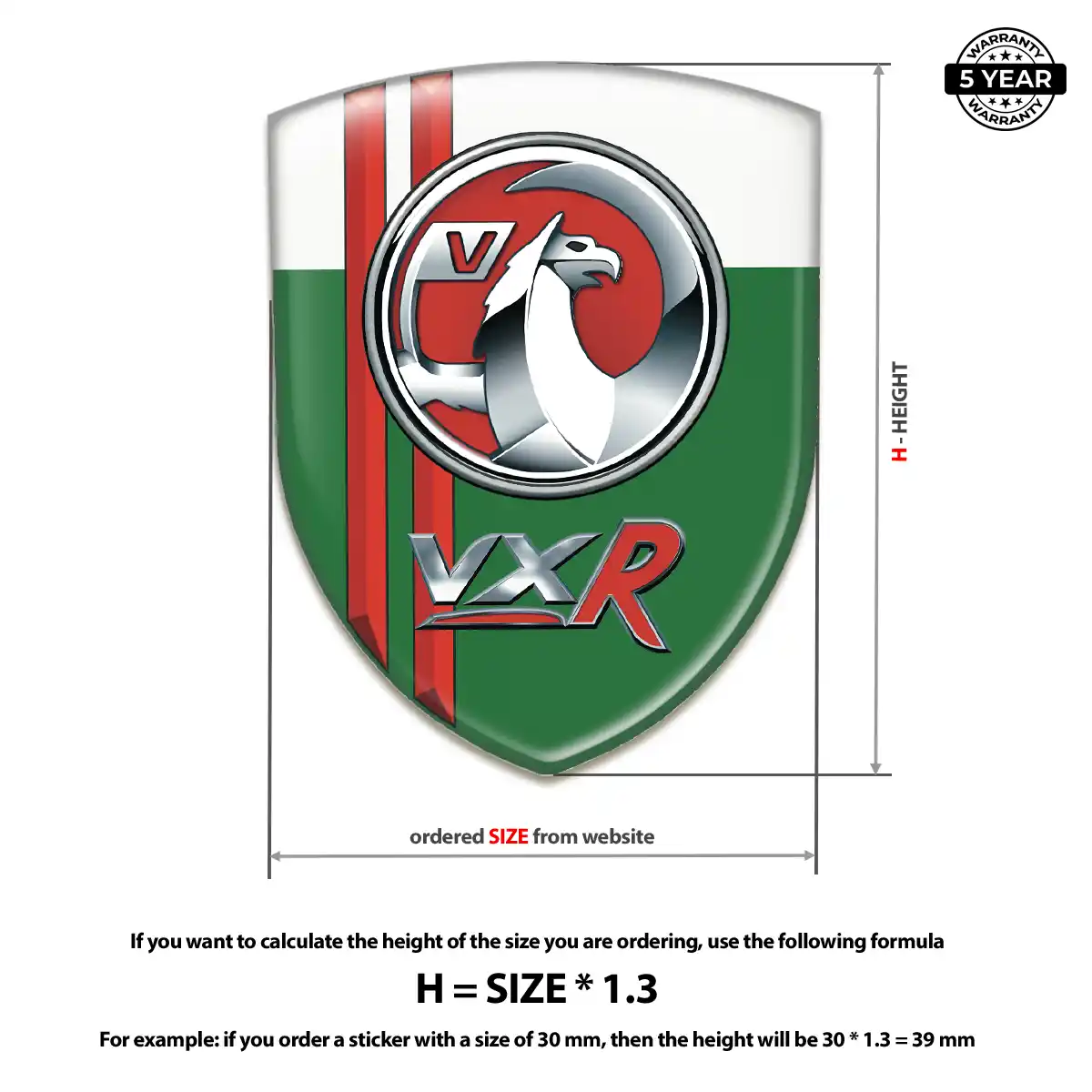 Vauxhall Epoxy Domed Sticker Superior Craft
