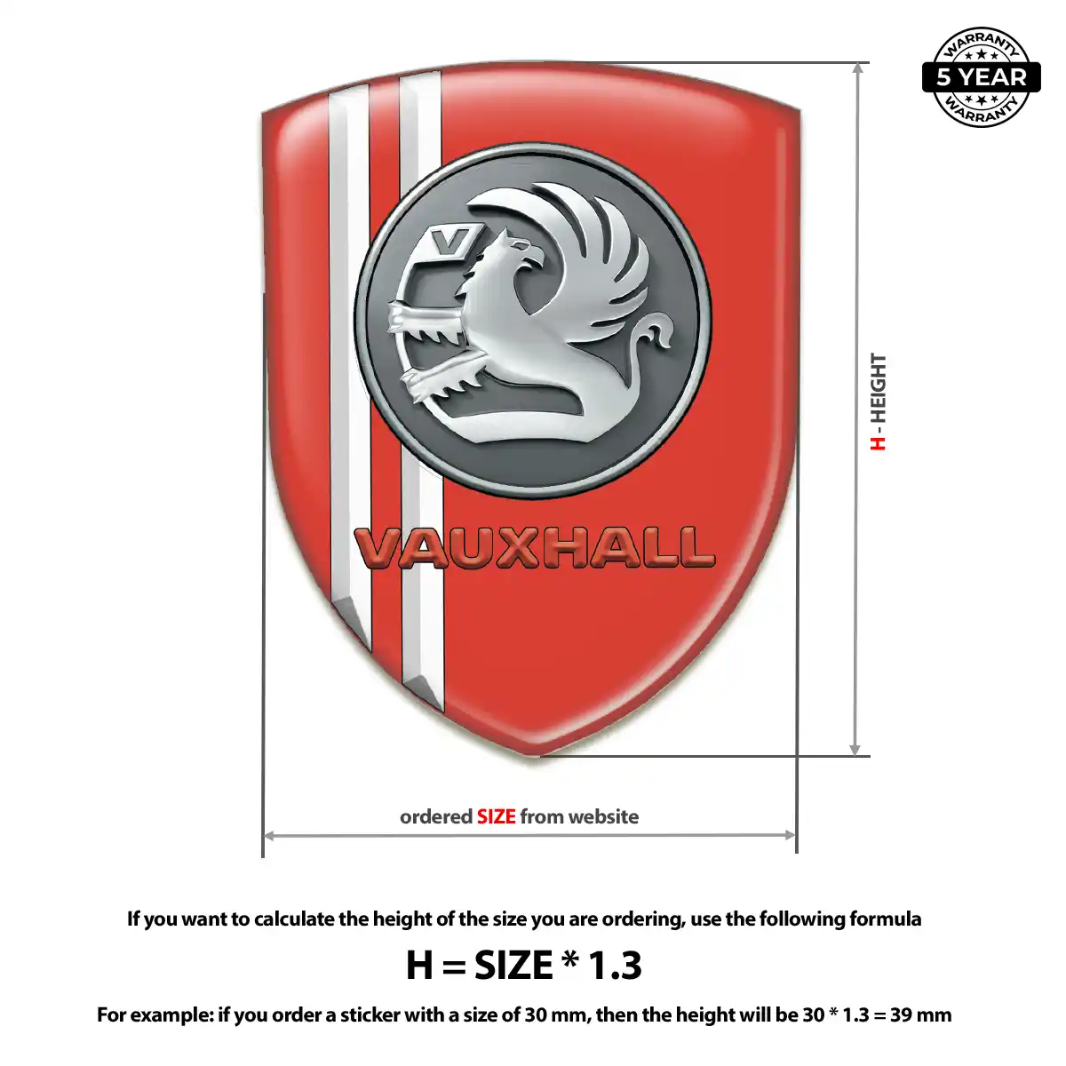 Vauxhall Gel Badge Sticker Prime Quality