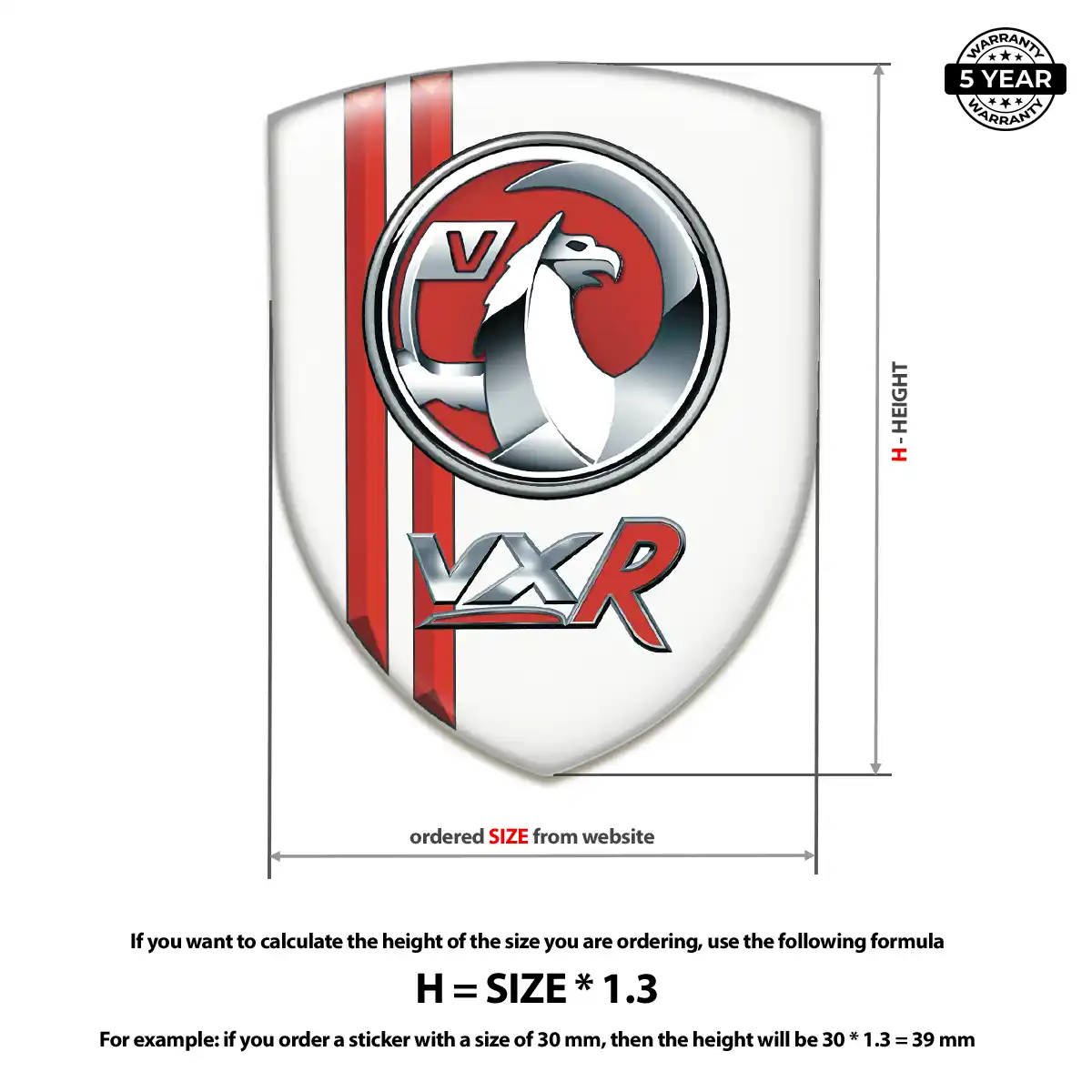 Vauxhall Gel Badge Sticker Signature Grade