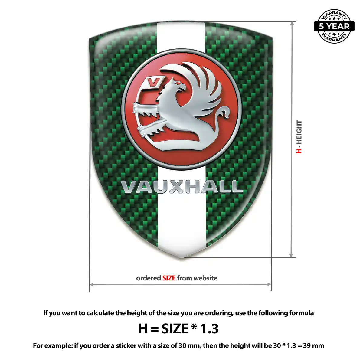 Vauxhall Gel Emblem Sticker Cabin Style