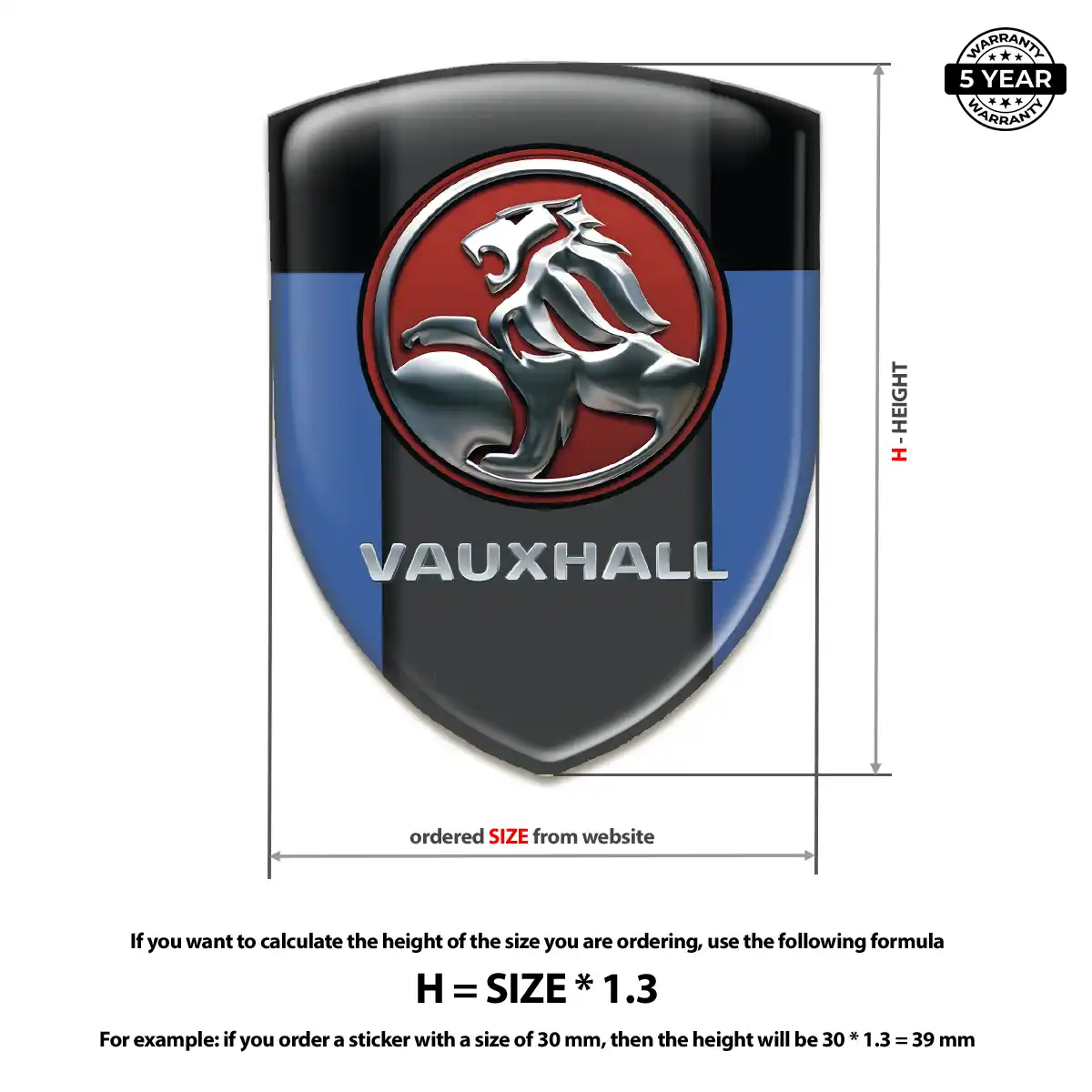 Vauxhall Gel Emblem Sticker Elite Finish