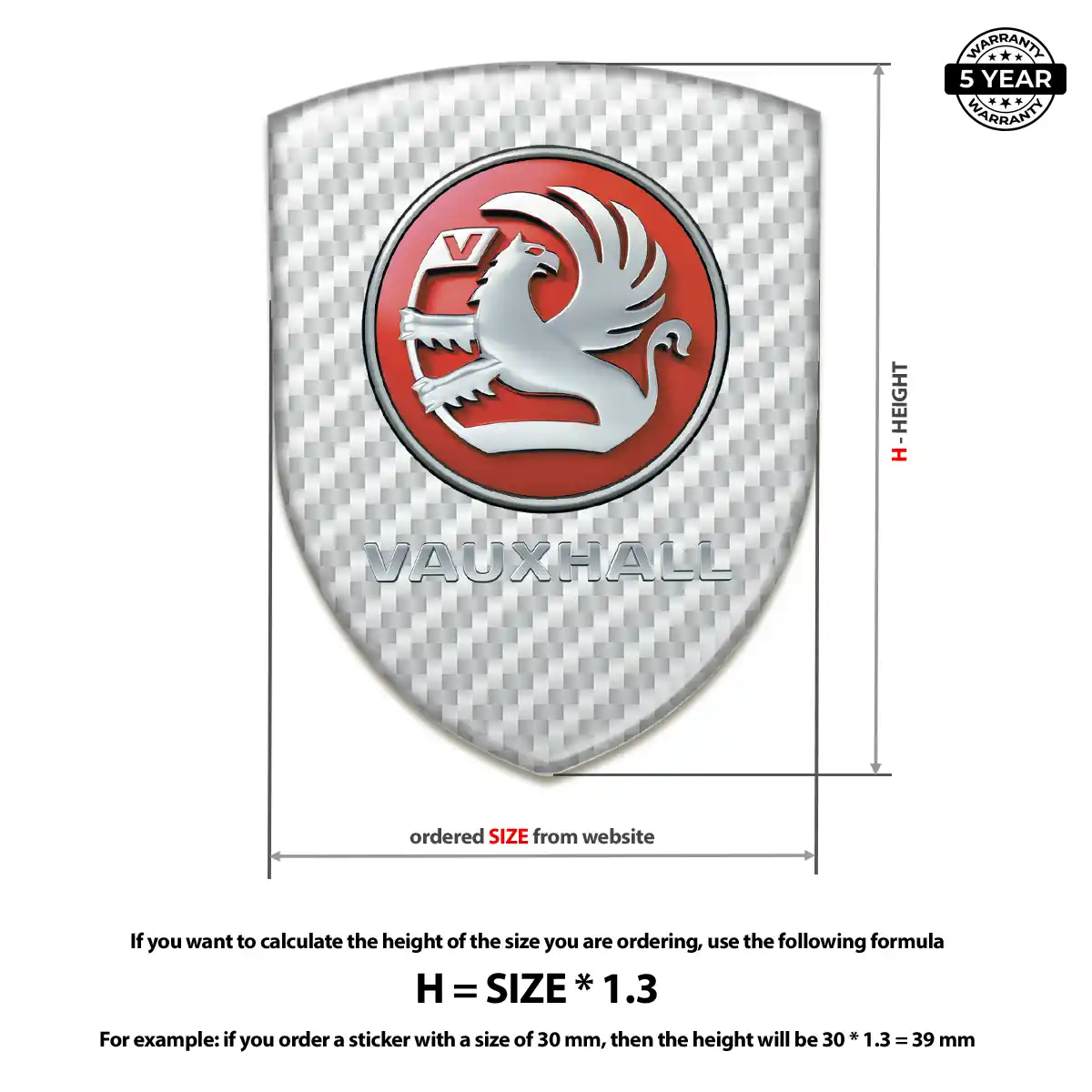 Vauxhall Gel Emblem Sticker Interior Elegance