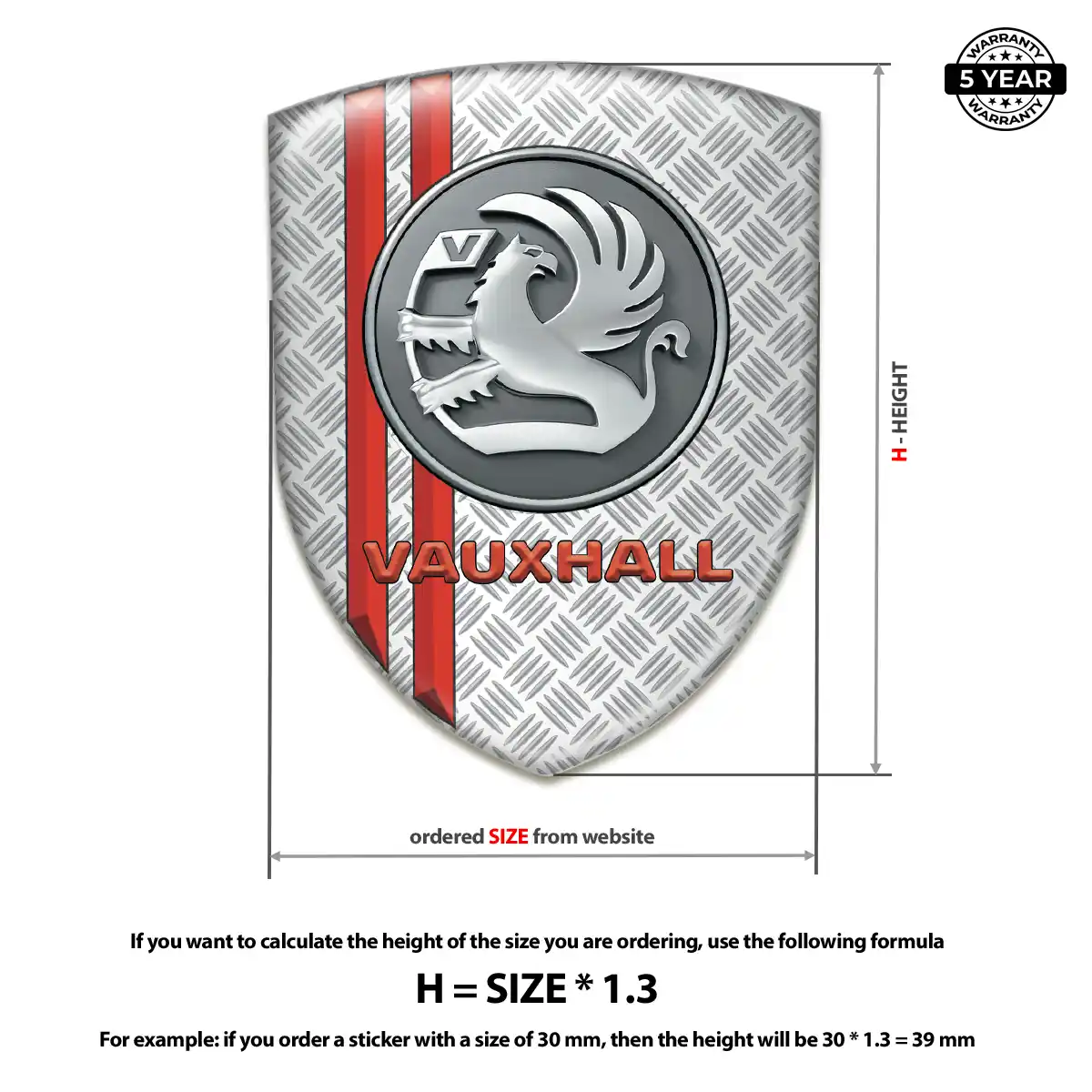 Vauxhall Gel Emblem Sticker Prime Quality
