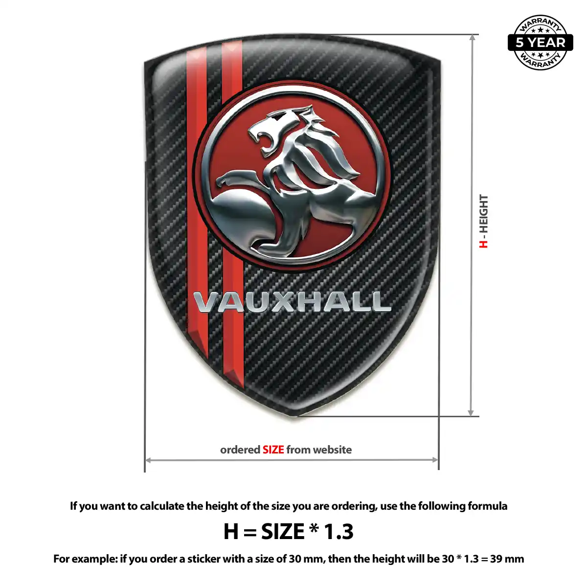 Vauxhall Gel Emblem Sticker Refined Design