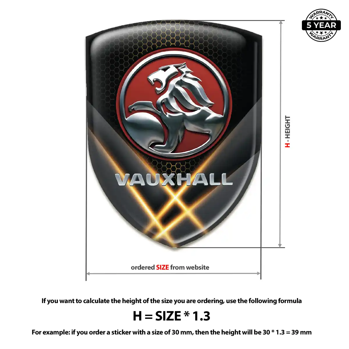 Vauxhall Gel Emblem Sticker Resin Elite