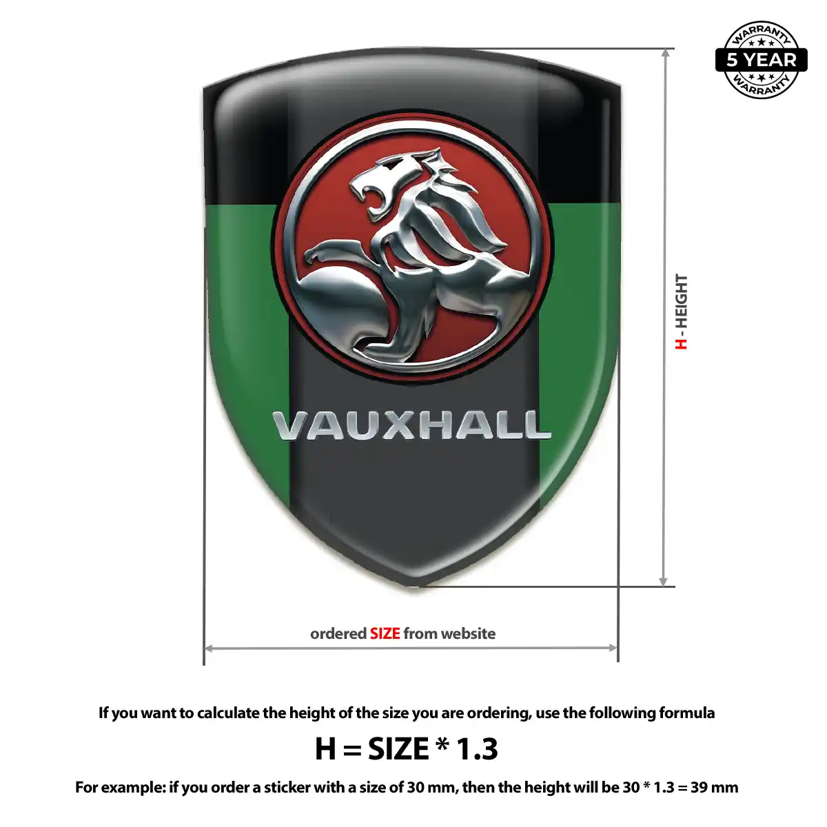 Vauxhall Gel Emblem Sticker Signature Grade