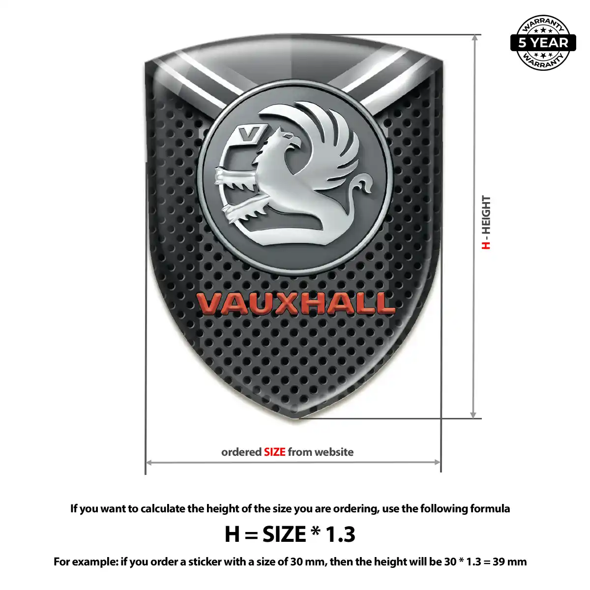 Vauxhall Logo Badge Premium Dome
